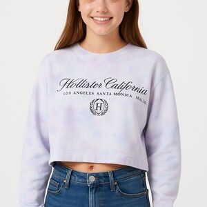 Hollister California cropped tie-dye sweatshirt S